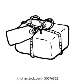 quirky drawing of a parcel
