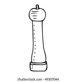 quirky drawing of a pepper grinder