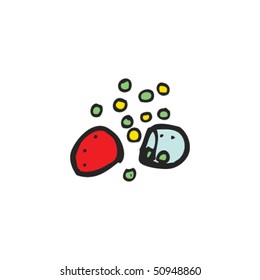 dibujo peculiar de una píldora