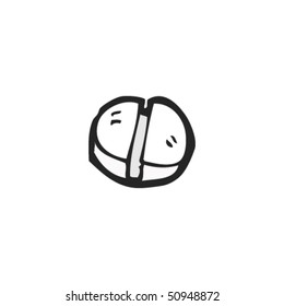 quirky drawing of a pill