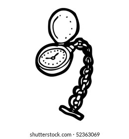 quirky drawing of a pocket watch