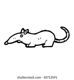 quirky drawing of a rat