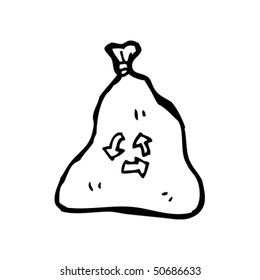 quirky drawing of a recycle bag