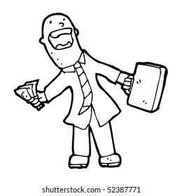 quirky drawing of a rich businessman