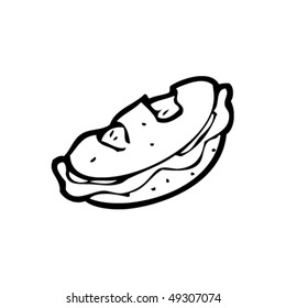 dibujo peculiar de un sándwich