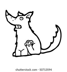 dibujo peculiar de un perro rascador