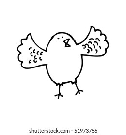 dibujo peculiar de un pájaro cantante