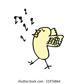 dibujo peculiar de un pájaro cantante