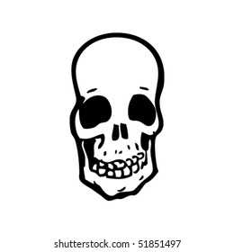 quirky drawing of a skull