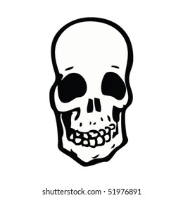 quirky drawing of a skull
