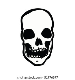 quirky drawing of a skull