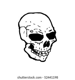quirky drawing of a skull