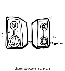quirky drawing of a speakers