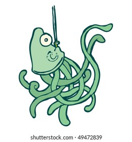 dibujo peculiar de un calamar