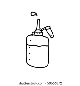 quirky drawing of squirting bottle quirky drawing of squirting bottle