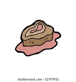 quirky drawing of steak