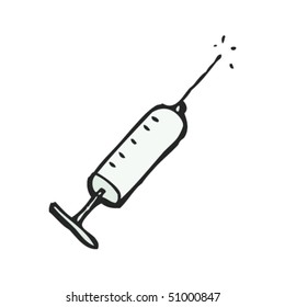 dibujo peculiar de una jeringa