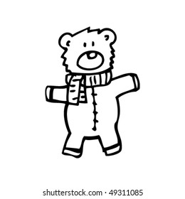 dibujo peculiar de un oso de peluche
