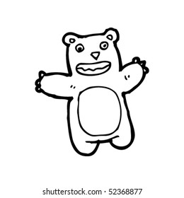 quirky drawing of a teddy bear