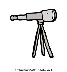 quirky drawing of telescope on tripod