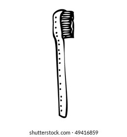 desenho peculiar de uma escova de dentes