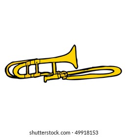 dibujo peculiar de un trombón