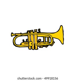 quirky drawing of a trumpet