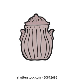 quirky drawing of an urn