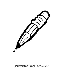 quirky drawing of used-up pencil
