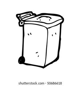 Quirky Drawing Of A Wheel Bin