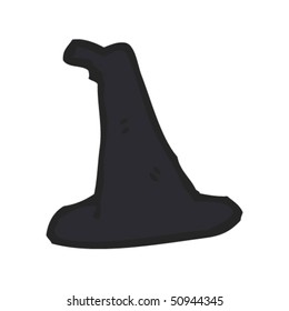 quirky drawing of a witch's hat