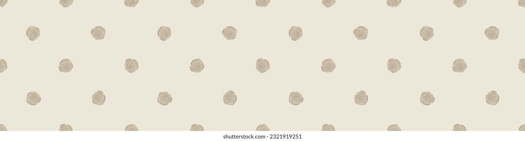 Quirky floral lino cut motif vector border. Seamless decoration of whimsical foliate design for scandi banner. 