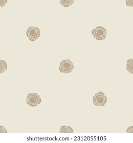 Quirky floral rose lino cut motif vector pattern. Seamless decoration of whimsical foliate design for scandi background. 