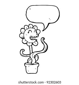 caricatura de flor peculiar