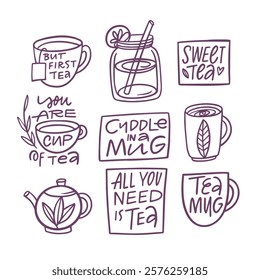 Quirky and fun designs featuring delightful tea quotes are perfect for mugs and posters that uplift tea lovers