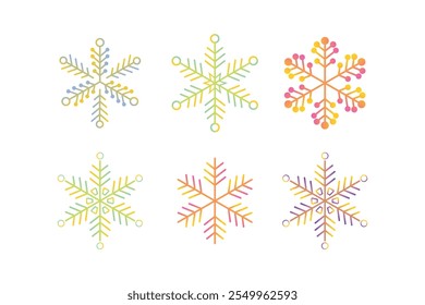 Quirky Funky Snow Flakes Vector Set for Fun Winter Decor, Artistic Funky Snowflakes Vector Patterns for Modern Design, Whimsical Funky Snow Flake Vectors to Enhance Your Winter Creations