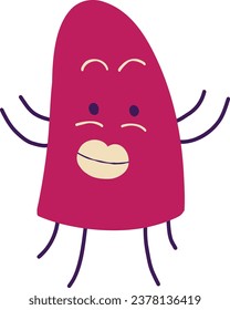 quirky funny Octopus with cute face. Illustration in modern childish hand drawn style
