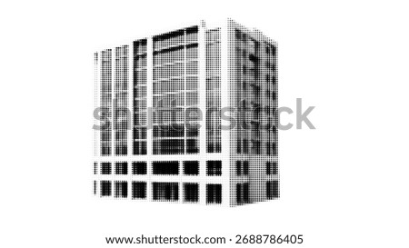 Quirky House Design Isolated Element at the White Background. Abstract real estate collage with residential elements for modern sale bg..