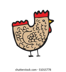quirky illustration of a chicken