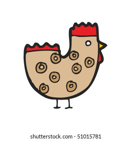 quirky illustration of a chicken
