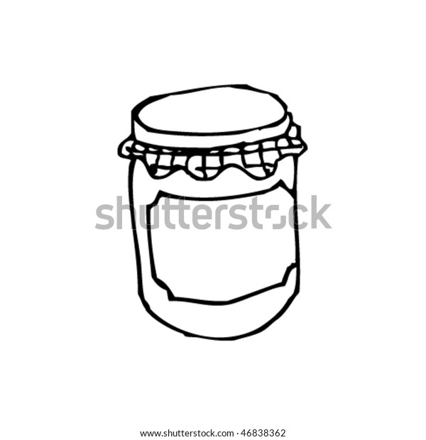 Quirky Ink Drawing Jam Jar Stock Vector (Royalty Free) 46838362