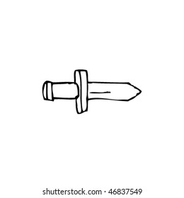 quirky ink drawing of a knife