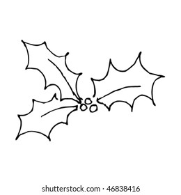 quirky ink drawing of mistletoe
