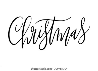 Quirky Isolated Vector Hand Written Christmas Phrase.  Hand Lettered Calligraphy Holiday Xmas Word On A White Background.