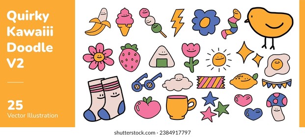 Quirky Kawaii Simple Doodle Graphic 2