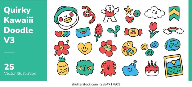 Quirky Kawaii Simple Doodle Graphic 3