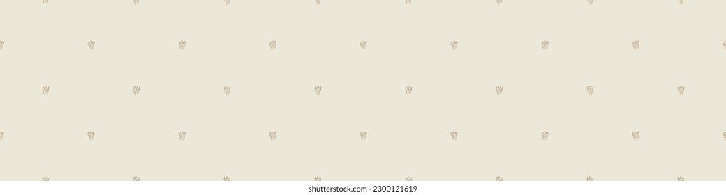 Quirky leaf sprig lino cut motif vector pattern. Seamless decoration of whimsical foliate design for scandi background. 