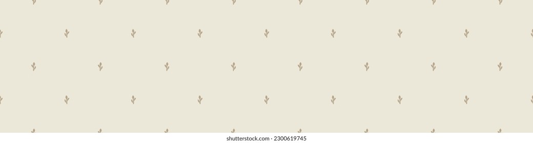Quirky leaf sprig lino cut motif vector pattern. Seamless decoration of whimsical foliate design for scandi background. 
