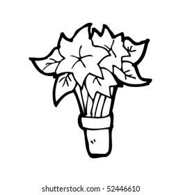 quirky poinsettia drawing