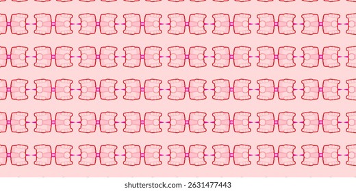 Um padrão peculiar sem emenda de dentes humanos em tons rosados e vermelhos pastel.